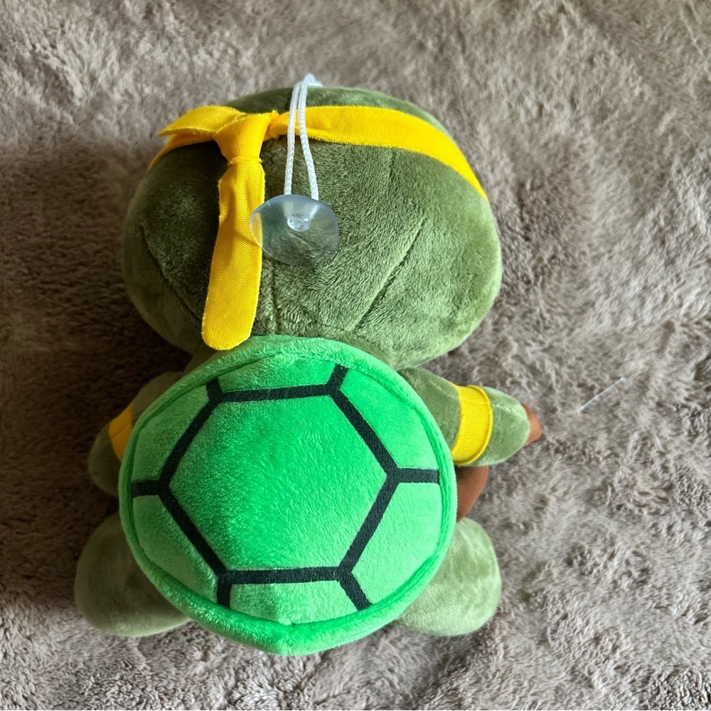TMNT Michelangelo Plush Stuffed Toy Orange Mask Nunchucks Suction Cup Hanger - Picture 4 of 6
